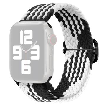 Apple Watch Ultra 2 Ultra 49mm / 9 8 7 45mm / 6 5 4 SE (2023) SE (2022) SE 44mm / 3 2 1 42mm hihna Nylon punottu kellonauha - Z-Muotoinen Musta + Valkoinen