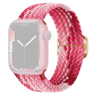 Apple Watch Ultra 2 Ultra 49mm / 9 8 7 45mm / 6 5 4 SE (2023) SE (2022) SE 44mm / 3 2 1 42mm hihna Nylon punottu kellonauha - Mansikanpunainen