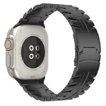 Apple Watch Ultra 2 Ultra 49mm / Series 9 8 7 45mm / 6 5 4 SE (2022) SE (2023) SE 44mm / 3 2 1 42mm Titaaniteräsranneke - Musta