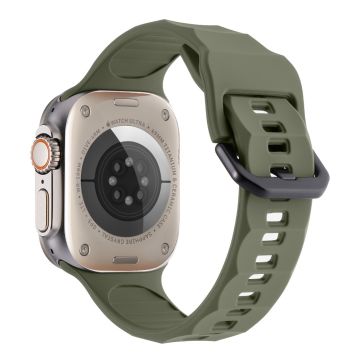 Apple Watch Ultra 2 Ultra 49mm / 9 8 7 45mm / 6 5 4 SE (2022) SE (2023) SE 44mm / 3 2 1 42mm Silikoninen kellohihna - Armeijan Vihreä