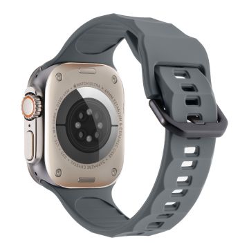 Apple Watch Ultra 2 Ultra 49mm / 9 8 7 45mm / 6 5 4 SE (2022) SE (2023) SE 44mm / 3 2 1 42mm Silikoninen kellohihna - Tummanharmaa