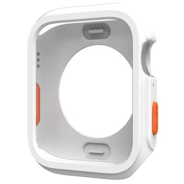 Apple Watch Series 4 / 5 / 6 / SE / SE (2022) 44mm / 7 / 8 / 9 45mm pudotussuoja Joustava Watch Frame Case - Valkoinen