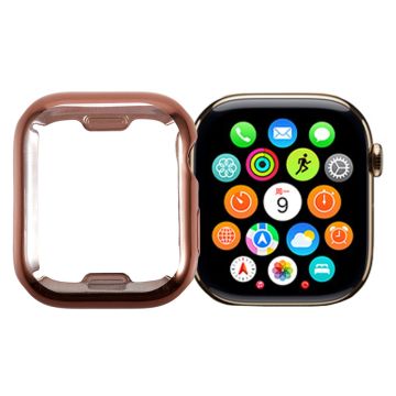 Apple Watch SE (2023) / SE (2022) / SE / Series 6 / 5 / 4 44mm Watch Case Electroplating Full Coverage TPU Protective Cover - Rose Gold