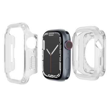 Watch Case Set Apple Watch Series 9 8 7 SE 6 5 4 45mm 44mm Hard Bump Resistant and Flexible Watch Frame Cover Combo - Transparent