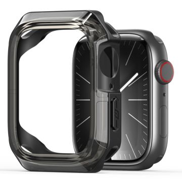 DUX DUCIS Tamo Series Apple Watch 44mm kellon kotelo ja silikoni älykellon suojus - Läpikuultava Musta