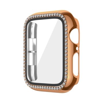 Apple Watch Series 6 / 5 / 4 / SE (2022) / SE (2023) / SE 44mm Galvanointi Watch Case Iskunkestävä kansi karkaistulla lasikalvolla - Ruusukulta