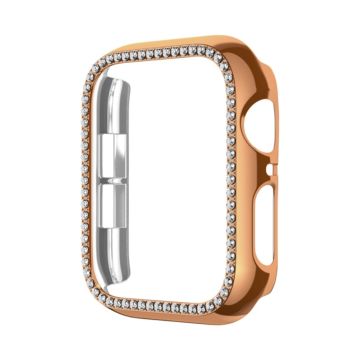 Apple Watch Series 6 / 5 / 4 / SE (2022) / SE (2023) / SE 44mm Kova iskunkestävä kellon kehys Case strassilla - Ruusukulta