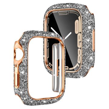 Apple Watch Series 6 / 5 / 4 / SE / SE (2022) 44mm Watch Case kolhunkestävä suojakehys kiiltävä Crystal Decor - Hopea