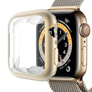 Apple Watch SE (2022) / SE / 6 / 5 / 4 44mm Pehmeä joustava asia Galvanointi Watch Case Cover näytönsuojalla - Kulta