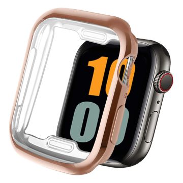 Apple Watch SE (2022) / SE / 6 / 5 / 4 44mm Pehmeä joustava asia Galvanointi Watch Case Cover näytönsuojalla - Ruusukulta