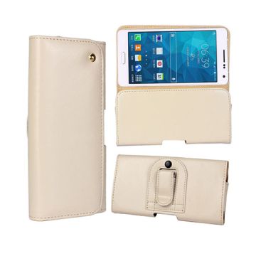 Gaarder Pouch Samsung Galaxy A7 Vyökotelo Aitoa Nahkaa - Beige