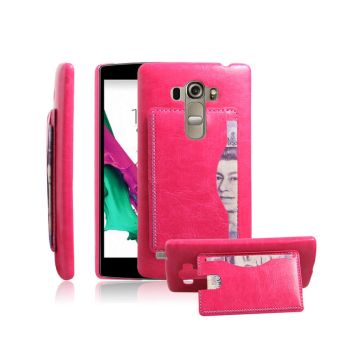 Ancher Reto Nahka Päällystetty Kotelo LG G4 Beat / G4S H735 Puhelimille - Kuuma Pinkki