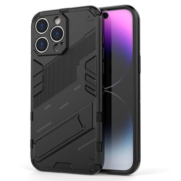 Shockproof Hybrid Suojakuori With A Modern Touch For iPhone 15 Pro - Musta