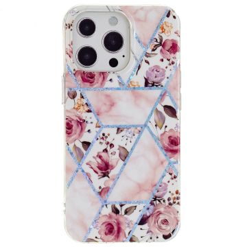 Marble iPhone 15 Pro Suojakotelo - Electroplated Rose