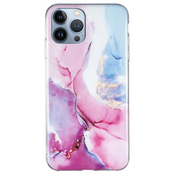 Marble iPhone 15 Pro Suojakotelo - Pinkki / Sininen