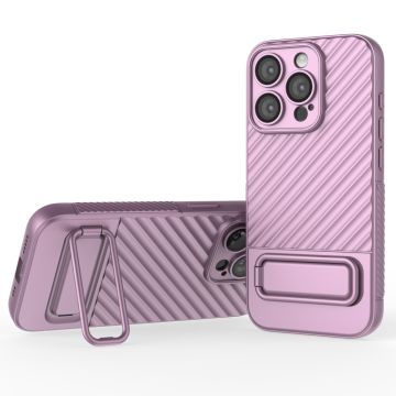 Suojaava naarmuuntumaton kuori jalustalla iPhone 15 Pro - Pinkki