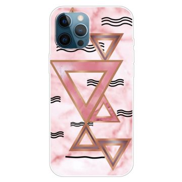 Marble iPhone 15 Pro Suojakotelo - Rose Colored Triangles