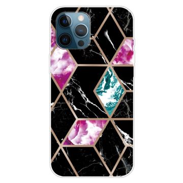 Marble iPhone 15 Pro Suojakotelo - Musta / Syaani / Rose