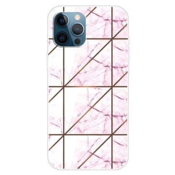 Marble iPhone 15 Pro Suojakotelo - White In Square Strike Marble