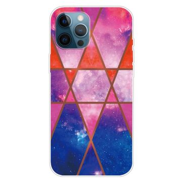 Marble iPhone 15 Pro Suojakotelo - Rose / Oranssi / Sininen