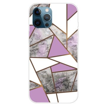 Marble iPhone 15 Pro Suojakotelo - Violetti / Valkoinen / Harmaa Marble