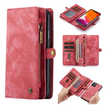 CaseMe iPhone 11 Pro Zipper Wallet kotelot - Punainen