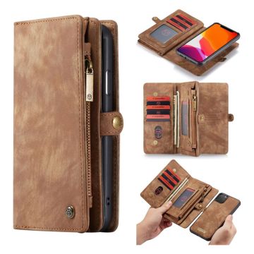 CaseMe iPhone 11 Pro Zipper Wallet kotelot - Ruskea