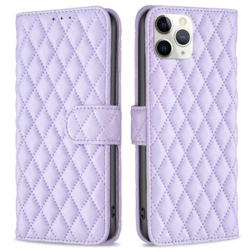 Rombuskuvioinen matta läppäkotelo iPhone 11 Pro - Violetti