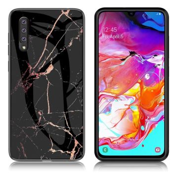 Fantasy Marble Samsung Galaxy A70 kuoret - Musta / Kulta