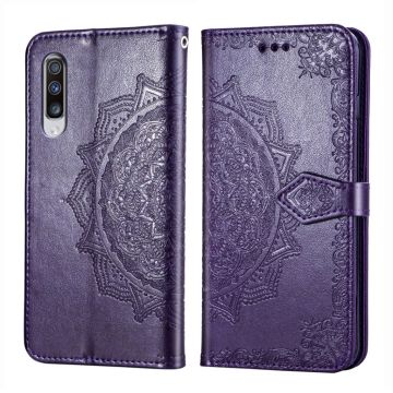 Mandala Samsung Galaxy A70 Flip kotelot - Violetti