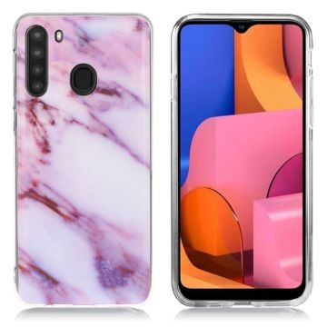 Marble Samsung Galaxy A21 kuoret - Ruusu / Violetti Marmori