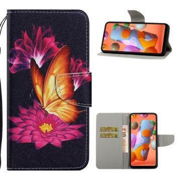 Wonderland Samsung Galaxy A21 flip kuoret - Lotus Ja Perhonen