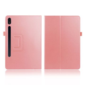 Samsung Galaxy Tab S7 litchi nahkakotelo - Pinkki