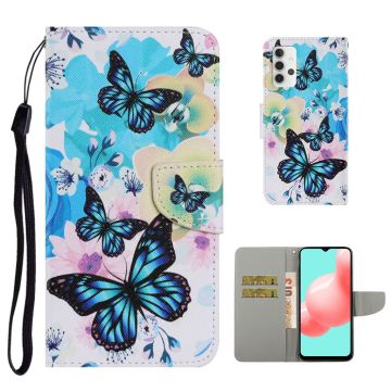 Wonderland Samsung Galaxy A32 5G flip kuoret - Sininen Perhonen