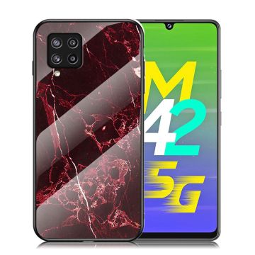 Fantasy Marble Samsung Galaxy M42 5G Suojakuori - Blood Punainen Marble