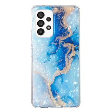 Marble Samsung Galaxy A52s 5G / A52 5g / A52 Suojakotelo - Blue Kulta Marble