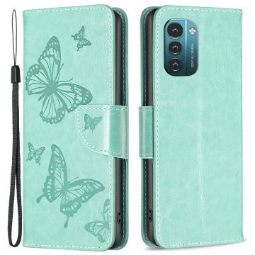 Butterfly Nokia G11 / Nokia G21 nahkakotelo - Vihreä