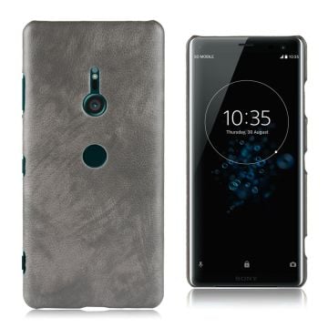 Sony Xperia XZ3 liitsihedelmä pintainen synteetti nahkainen muovi pohjainen suojakuori - Harmaa