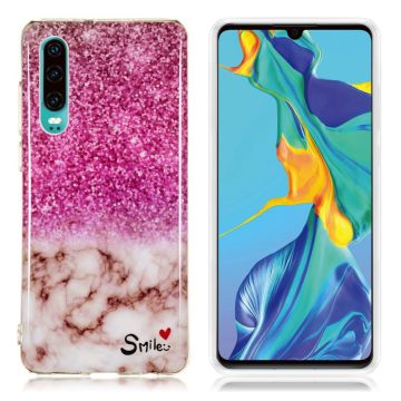 Huawei P30 marmori kuosinen pehmeä suojakotelo - Malli A