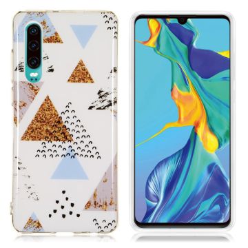 Huawei P30 marmori kuosinen suojakotelo - Malli L