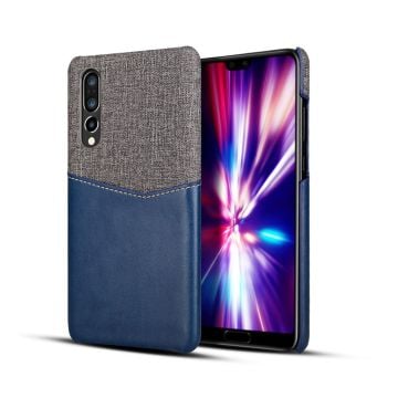 Huawei P30 kangas splicing nahkainen suojakotelo - Sininen