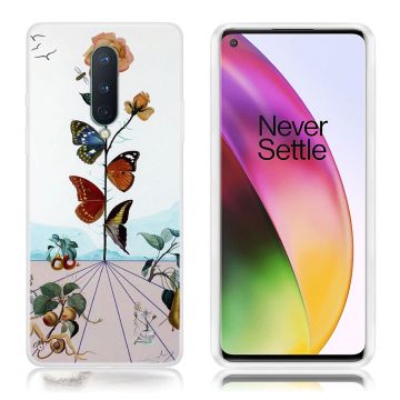 Deco OnePlus 8 kuoret - Kukka ja perhosia