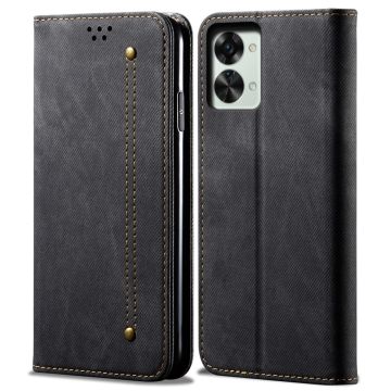 Jeans OnePlus Nord 2T flip case - Musta