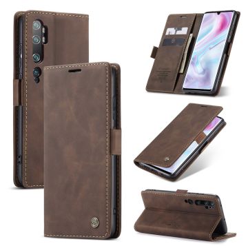 CaseMe Xiaomi Mi CC9 Pro / Mi Note 10 Pro / Note 10 Vintage kotelot - Tumman ruskea