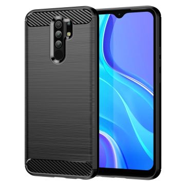 Carbon Flex Suojakotelo Xiaomi Poco M2 Reloaded / M2 / Redmi 9 - Musta