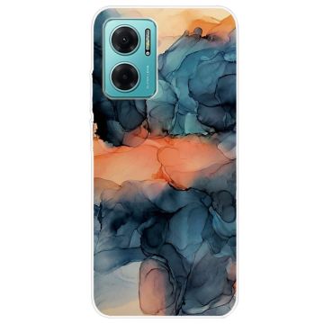 Marble design Xiaomi Redmi Note 11E kotelot - Oranssi Sinisen Välissä