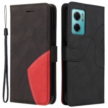 Teksturoitu nahkakotelo hihnalla Xiaomi Redmi Note 11E / Xiaomi Redmi Note 10 5G / Xiaomi Redmi 10 Prime Plus 5G - Musta