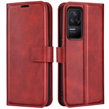 Lompakko Nahkakotelo For Xiaomi Poco F4 / Redmi K40s - Punainen