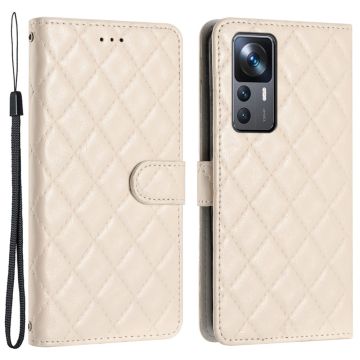 Toimiva rombinen lompakkokotelo Xiaomi 12T / Xiaomi 12T Pro / Xiaomi Redmi K50 Ultra - Valkoinen