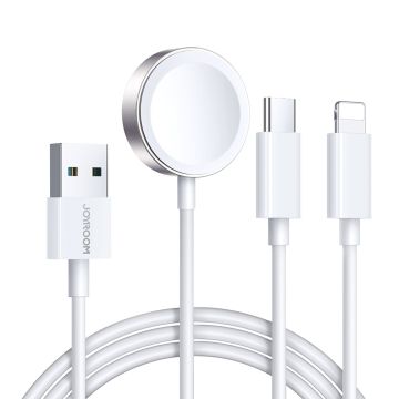 JOYROOM 1.2mm USB-A ja Type-C latauskaapeli Apple Watchille ja älypuhelimelle